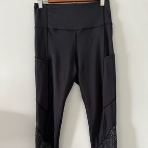 ZYIA Black Leggings With Contrasting Silver Dot Pattern Size M (8-10)